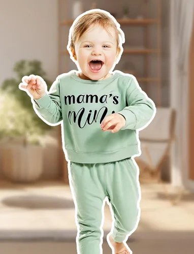 Miniatura 3 de Mikrdoo Conjunto de ropa para bebé y niña, conjunto de pantalones y tops para otoño e invierno