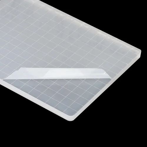 Miniatura 5 de PATIKIL Bloque de sello acrílico de 6 x 5 pulgadas, bloque de estampado transparente con líneas de cuadrícula, bloques de montaje decorativos