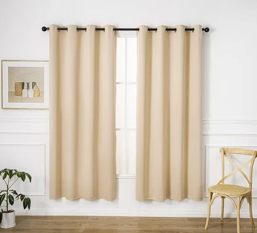 Miniatura 13 de PI Cortinas opacas para dormitorio, tratamiento de ventana con aislamiento térmico de anillo superior, cortinas oscurecedoras de habitación