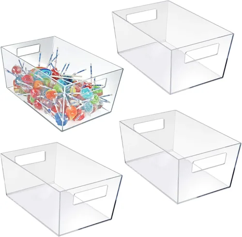 Miniatura 9 de Azar Displays 556237 - Organizador grande de plástico transparente con asa, almacenamiento de despensa, organizador de cocina y refrigerador