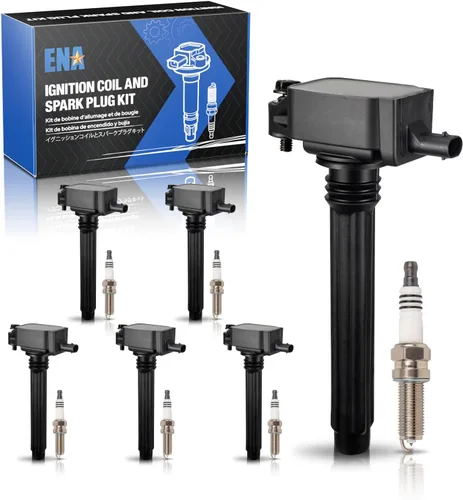 ENA Juego de 6 bobinas de encendido y bujías de iridio para UF648 compatibles con Chrysler Dodge Charger Jeep Grand Cherokee Wrangler 200 300