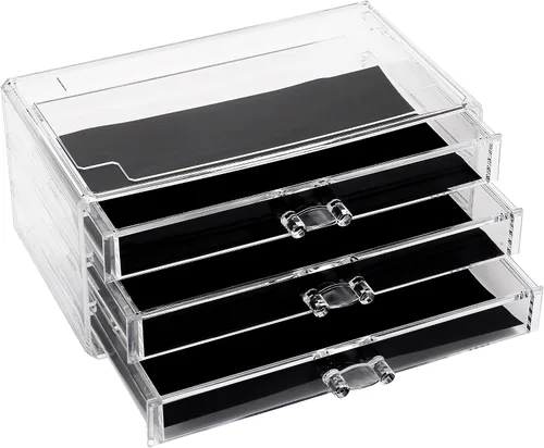 Miniatura 13 de Sea Team - Organizador de maquillaje transparente con cajones, estuche de exhibición de cosméticos de plástico acrílico, caja de almacenamiento