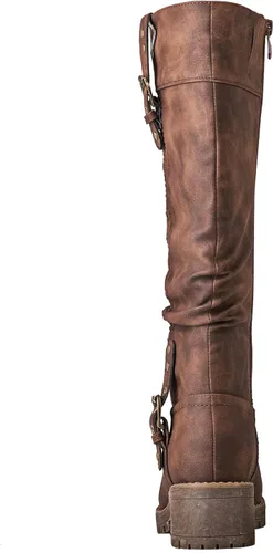 Miniatura 5 de GLOBALWIN Botas de tacón bajo grueso para mujer, botas altas hasta la rodilla para mujer