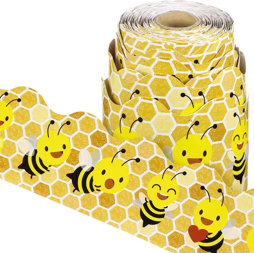 Miniatura 44 de Panelee Borde de Caja de Regalo de Navidad de 68.9 Pies Borde de Tablón de Anuncios Mariposas Flores Abeja Espacio Inspiracional Decoración Linda