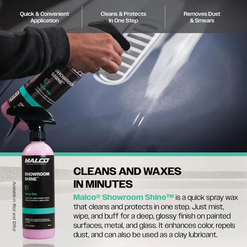 Miniatura 6 de Malco Showroom Shine - Cera para autos en aerosol – Mejor cera para autos en aerosol para acabado profesional/Fácil de usar, detalle