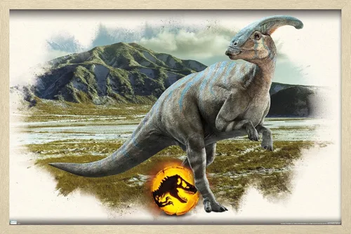 Miniatura 6 de Trends International Jurassic World: Dominion - Póster de pared focal de Parasaurolophus, 22.375 x 34 pulgadas, versión enmarcada de madera
