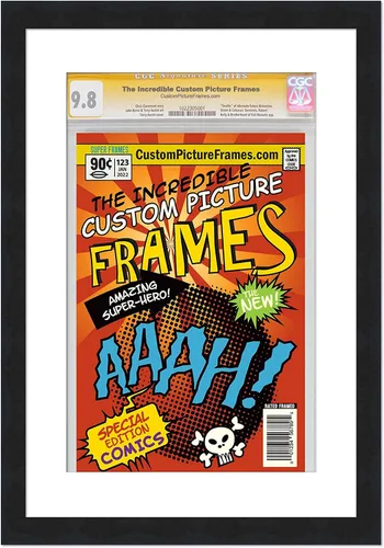 Miniatura 82 de Marco negro para cómics graduados Marco completo de cómics con paspartú de conservación negro y acrílico de grado UV Hecho para exhibir (6)