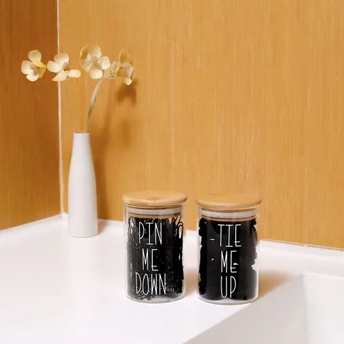 Miniatura 2 de MOMEEMO Los frascos de boticario con tapas para organizador de almacenamiento de baño, organizador de lazos para el cabello y soporte para pasadores
