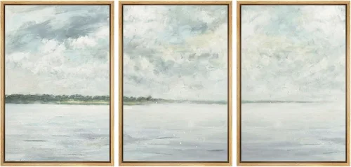Miniatura 28 de NWT Juego de Arte de Pared de Lienzo Enmarcado Bosque Blanco y Negro Reflejo de Lago Paisaje Naturaleza Vida Silvestre Arte de Fotografía Rústico