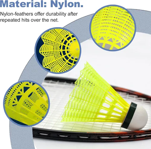 Miniatura 2 de Senston Volantes de bádminton de nailon para bádminton Birdies Durabilidad Estabilidad Volante para actividades deportivas interiores y exteriores