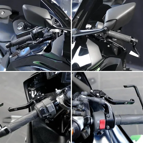 Miniatura 4 de Para Yamaha XJ6 N XJ6 para Diversion 2009 2020 2019 motocicleta ajustable plegable extensible freno embrague palancas mango (color : palanca corta)