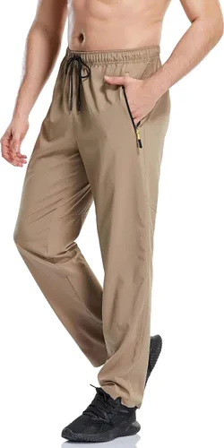 Miniatura 2 de CUNYI Pantalones deportivos para hombre con bolsillos con cremallera, ligeros, de secado rápido, pantalones de senderismo y correr para hombre