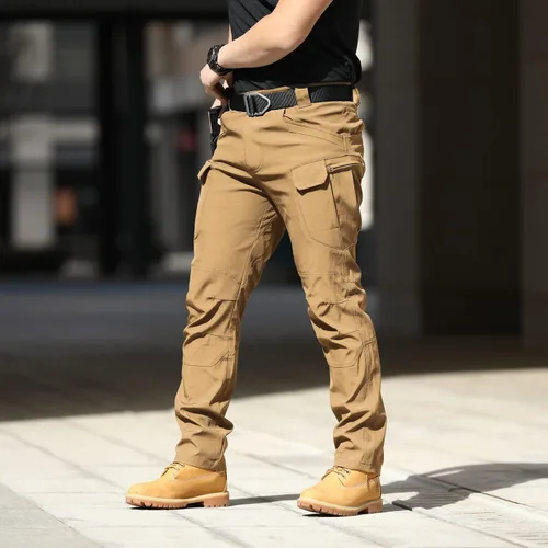 Miniatura 4 de FLYFIREFLY Pantalones de senderismo para hombre, ligeros, impermeables, pantalones tácticos con múltiples bolsillos (sin cinturón)