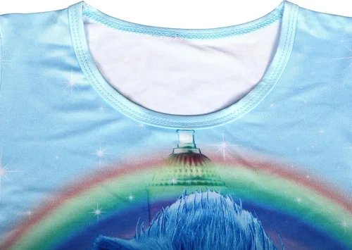 Miniatura 4 de Zapon Vestido de verano para niñas, vestido casual de princesa de dibujos animados, vestido de manga corta, 3-8 años