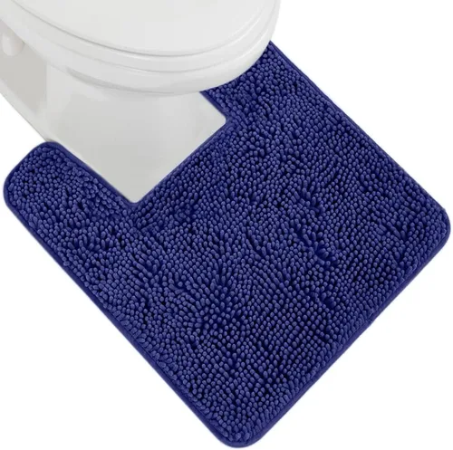 Miniatura 57 de Gorilla Grip - Tapete de baño afelpado, absorbente, peludo, de felpilla, para base de inodoro cuadrada, reverso de goma, suave, de microfibra, claro