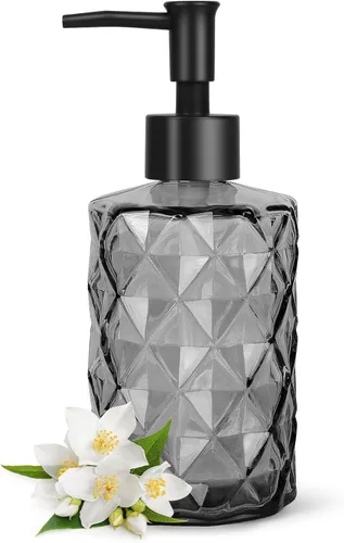 Miniatura 24 de Topsky Dispensador de jabón de vidrio con bomba de plástico, dispensador de jabón de manos líquido de 330 ml, bomba a prueba de óxido para cocina