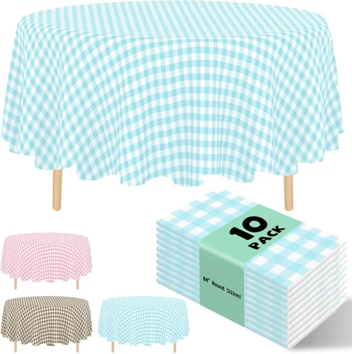 Miniatura 11 de Paquete de 10 manteles desechables de plástico premium de 54 x 108 pulgadas, mantel rectangular para mesa, para cumpleaños, bodas, Navidad, Beige