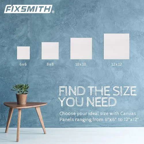 Miniatura 7 de FIXSMITH Tableros de lienzo para pintar de 8 x 8 pulgadas, paquete de 24 lienzos de pintura de gran valor, paneles de lienzo blanco en blanco, 100%