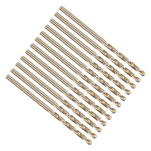 Miniatura 31 de PATIKIL Broca Jobber de 0.039 in, vástago recto M35 cobalto 5% acero de alta velocidad 135° acabado dorado para metal duro de acero inoxidable - 2