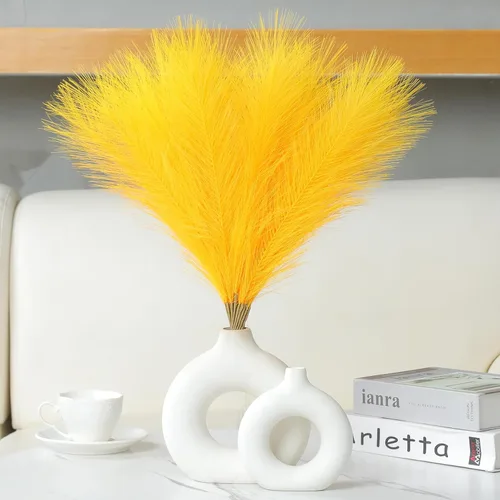 Miniatura 18 de Ureymx Hierba de Pampas Artificial Decorativa 17.7 Pulgadas 30pcs, Arreglo Floral de Hierba de Pampas y Relleno de Jarrón Hierba de Pampas Azul