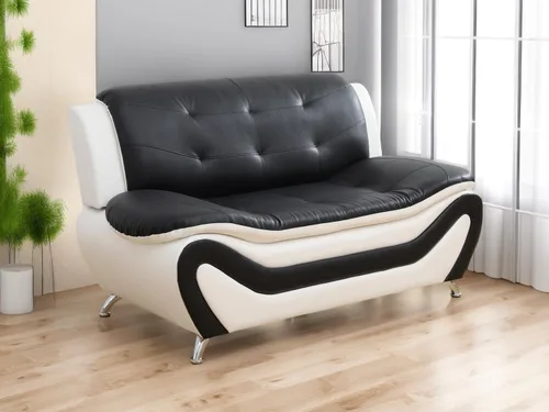 Miniatura 59 de Juego de sofá de cuero (3 piezas, cuero negro B), muebles de sala de estar para apartamento, material de estilo minimalista, fácil montaje B-cuero