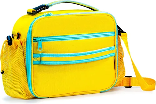 Miniatura 10 de Cerbonny Lonchera para niños, bolsa de almuerzo aislada para niñas y niños, poliéster duradero con forro de PEVA, correa de hombro ajustable, 10.8