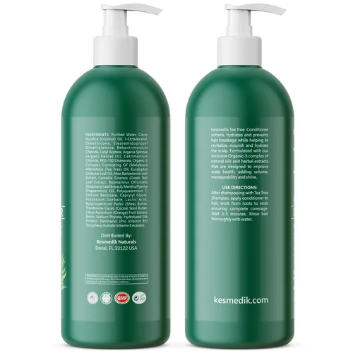 Miniatura 8 de KESMEDIK Acondicionador de aceite de árbol de té MaxTherapy, hidratante, desenreda y suaviza el cabello, refresca y calma el cuero cabelludo seco