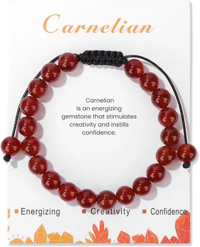 Miniatura 16 de Pulsera de cristal curativo para mujer de 8 mm de piedra natural con cuentas de cristal engarzadas, pulsera ajustable de gemas hecha a mano, joyería