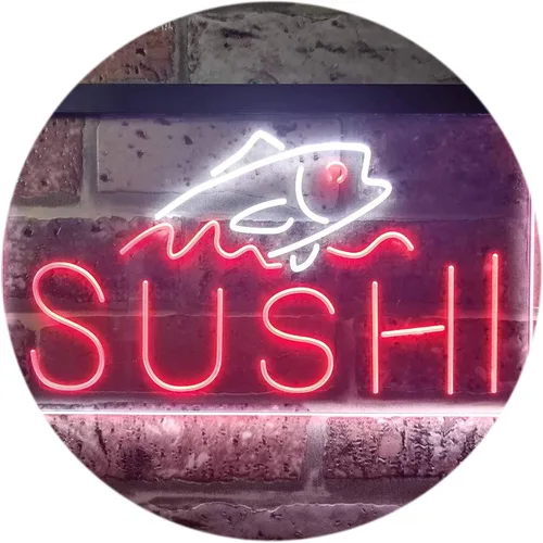 Miniatura 19 de ADVPRO Sushi Fish Sashimi Restaurant - Letrero de neón LED de doble color, azul y rojo, 12 x 8.5 pulgadas, st6s32-i3334-br