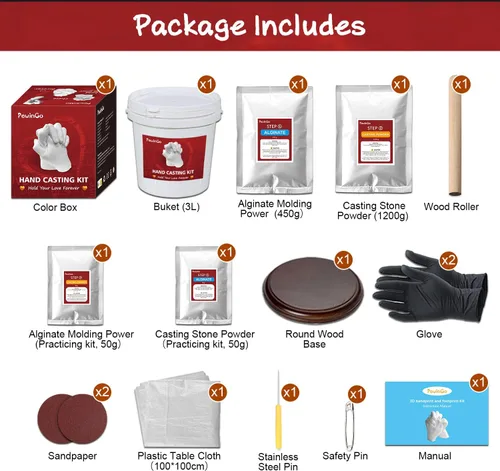 Miniatura 7 de PewinGo Kit de fundición a mano para parejas, kit de molde de mano para parejas, regalos de compromiso de boda para parejas, marido, esposa, novia