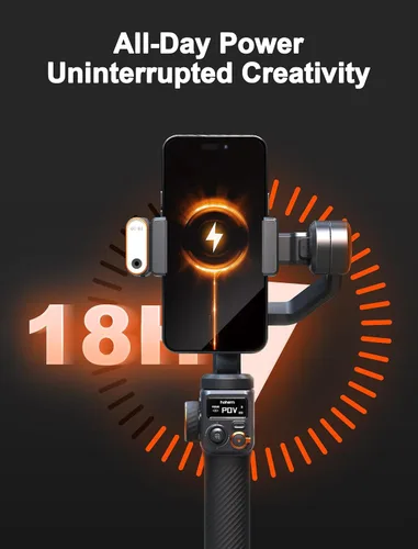 Miniatura 8 de Estabilizador de cardán iSteady M6 Kit Hohem para smartphone, cardán de teléfono de 3 ejes con seguimiento AI, luz de relleno magnética