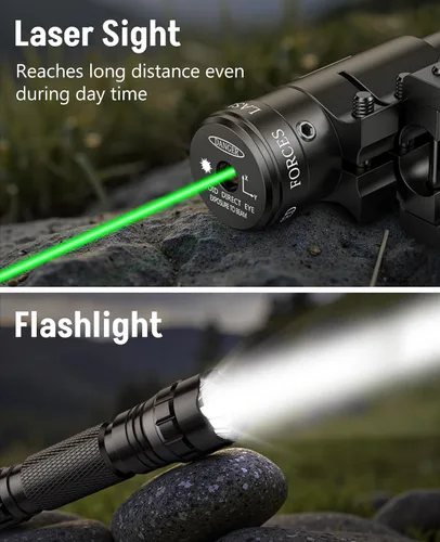 Miniatura 7 de MidTen Combo de alcance de rifle AO de 6-24x50, óptica de alcance doble iluminado con vista holográfica de punto rojo y verde, mira láser IIIA/2MW