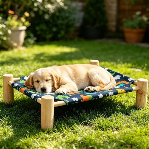 Miniatura 4 de Cat Hammock Bed - Removable Pet Cot, Wood Elevated Cat Bed, Breathable Sleeping Hammock, Indoor Outdoor Pet Lounge for Home Living Room Apartment B