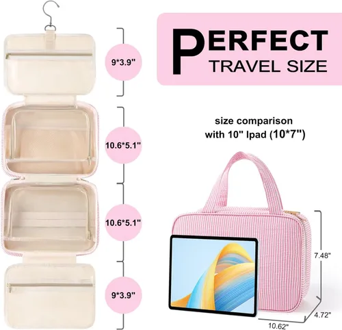 Miniatura 2 de TOPEAST Neceser colgante de viaje, bolsa de aseo personalizada con inicial, regalos de cumpleaños para mamá, hija, hermana, amigas, artículos Púrpura