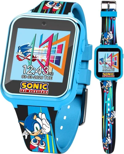 Miniatura 12 de Accutime Niños SEGA Sonic El Erizo Azul Reloj Inteligente Educativo de Pantalla Táctil para Niños, Niñas, Pequeños, 40 mm, Moderno Sonic Star
