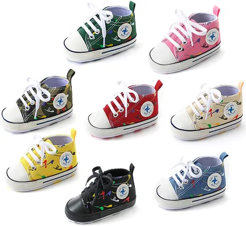 Miniatura 49 de Zapatos deportivos de lona de lona para bebés y niñas, suela antideslizante suave, suela antideslizante