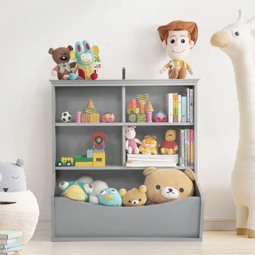 Miniatura 14 de CAPHAUS Organizador de almacenamiento de juguetes para niños, cubículo de almacenamiento abierto, gabinete multifuncional de almacenamiento de B.