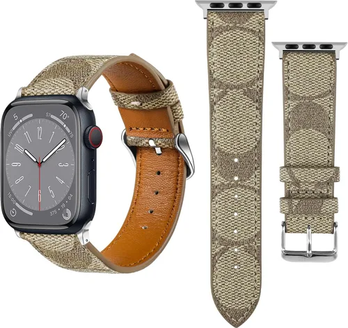 Miniatura 8 de Correa de cuero compatible con Apple Watch iWatch 1.496 in 1.575 in 1.614 in 1.654 in 1.732 in 1.772 in 1.929 in, correa de cuero de diseñador