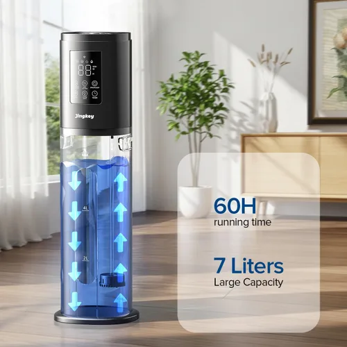 Miniatura 8 de Humidificadores para habitación grande con aplicación inteligente y control remoto, humidificador grande de 7L/1.85 galones, 4 niveles de niebla