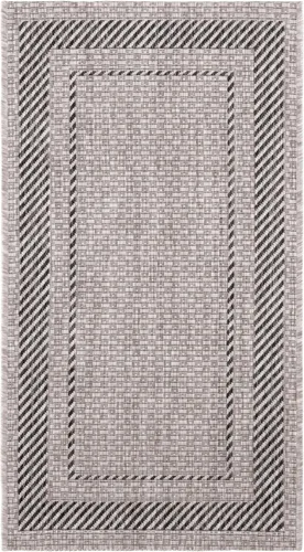 Miniatura 2 de SAFAVIEH Alfombra lavable al aire libre Courtyard Collection - 2'3" x 5', beige y negro, no desprende pelusa y fácil de limpiar, ideal para patio