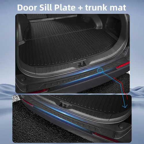 Miniatura 3 de Alfombrillas actualizadas para Toyota RAV4 2025-2019 y RAV4 Hybrid+placas para umbral de puerta, 9 piezas, revestimientos de suelo TPE + alfombrilla