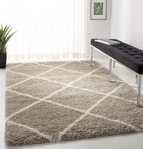 Miniatura 61 de SAFAVIEH - Alfombra de la colección Hudson Shag, diseño de enrejado moderno, no desprende pelusa y fácil de cuidar, 2 pulgadas de grosor, ideal