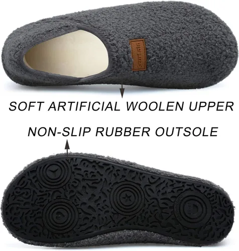 Miniatura 4 de Scurtain Pantuflas unisex con suela de goma para adultos