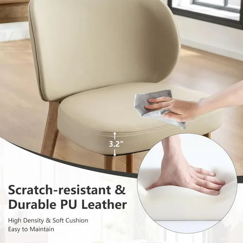 Miniatura 3 de YOUNIKE Silla de comedor con respaldo alto, silla única de cocina estilo moderno de mediados de siglo, silla acentuada sin brazos de tela bouclé