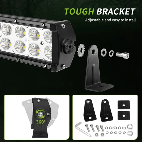 Miniatura 6 de AUTOSAVER88 Soportes de montaje de barra de luz LED de 32 pulgadas 2 piezas, soportes superiores parabrisas y techo para luces LED todo terreno
