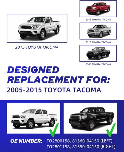 Miniatura 2 de AUTOONE Conjunto de luces traseras para Toyota Tacoma, conjunto de lámpara trasera para camioneta Tacoma 2005-2015, parte trasera de fábrica, OEM