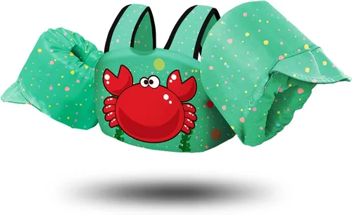 Chriffer - Chaleco salvavidas para niños de 30 a 55 libras, flotadores con arnés de hombro con alas de brazo para niños y niñas de 2, 3, 4, 5, 6, 7