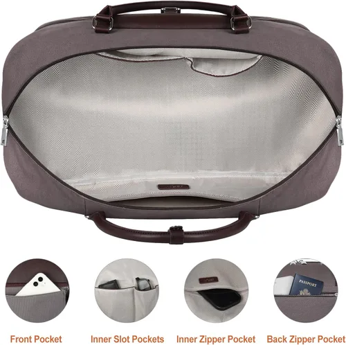 Miniatura 14 de IBFUN Bolsas de fin de semana para mujer, bolsa grande de lona para viaje, bolsa de viaje con compartimento para zapatos, 21 pulgadas, juego de 3