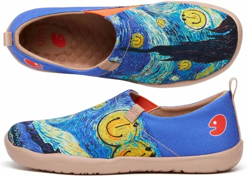 Miniatura 3 de UIN Zapatos deportivos ligeros para mujer para caminar informales con diseño de arte pintados divertidos para viajes vacaciones sonrientes
