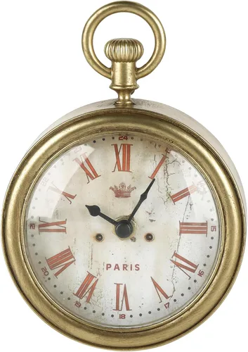 NIKKY HOME Small Vintage Gold Wall Clock 4.6 Inch, Battery Operated Silent Retro Metal Round Analog Clock for Bathroom Kitchen Living Room Bedroom